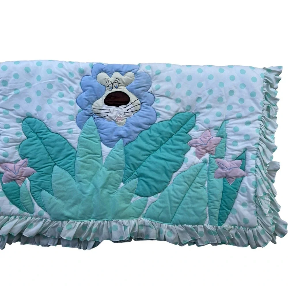 Baby Comforter and Wall Hanging Jungle Animals‎ Blue Green